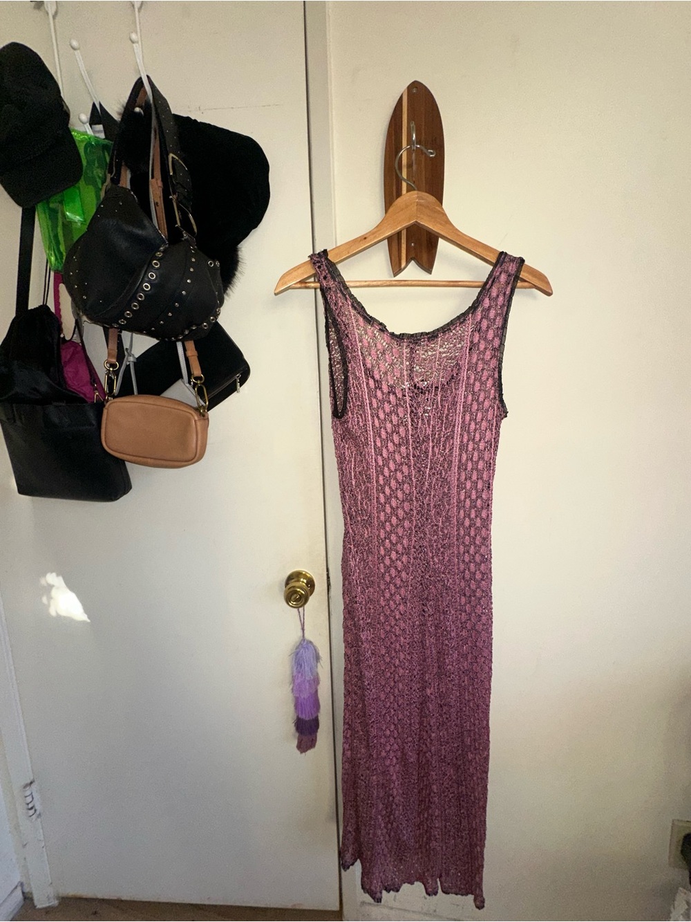 VTG Betsey Johnson pink and black lacy maxi slip dress - Picture 2 of 5